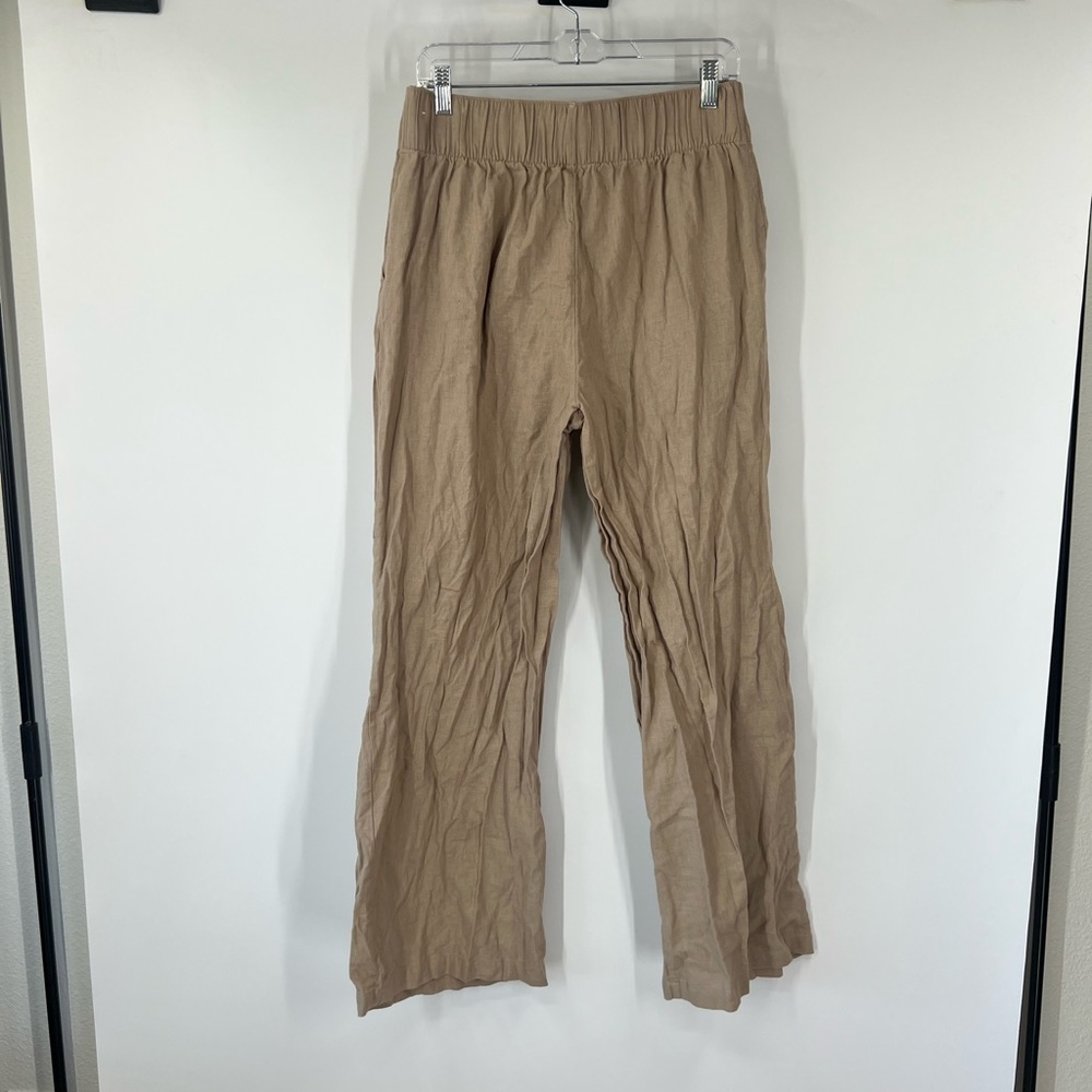 Abercrombie & Fitch Pleated Pull-On Wide Leg Pants Linen Blend LONG - Picture 5 of 7